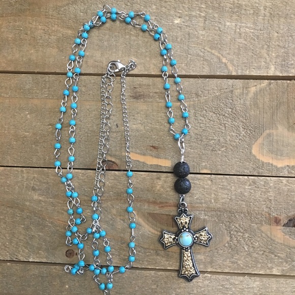 Handmade Jewelry - Cross Diffuser Necklace